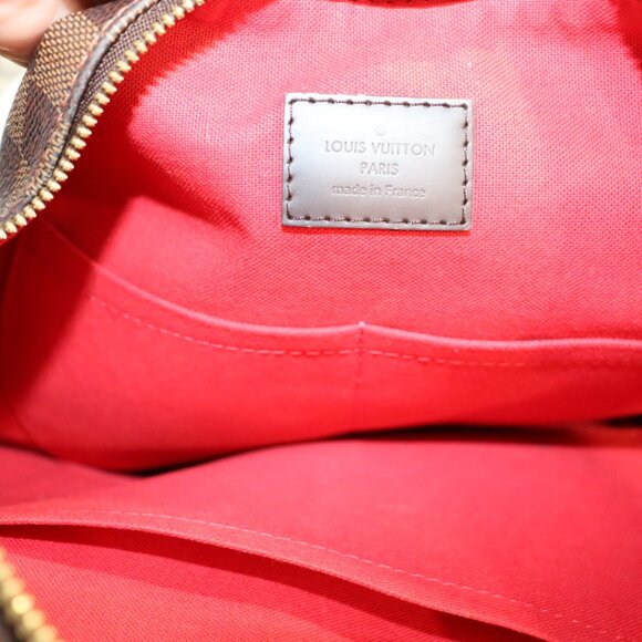 Discontinued Louis Vuitton Duomo Hobo Damier Ebene Red Interior - Picture 10 of 12